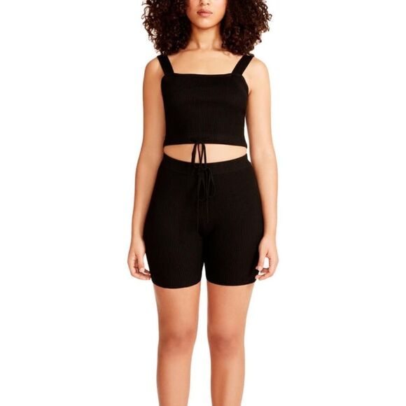 NWT Madden Girl 2pc Ribbed Knit Tank and Biker Short - Picture 3 of 4
